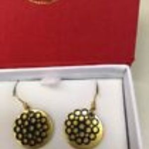 New in box, J.A. Sharp gold and black Earrings